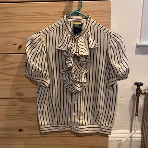 Rugby Ralph Lauren white and blue stripped shirt, size 4